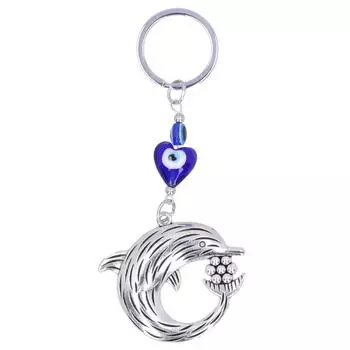 Lucky Eye Keychain Blue Lucky Dolphin Pendant Keyring Personalized Holiday Gift Craft