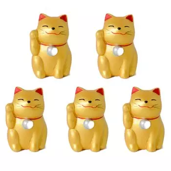 Lucky Fortune Lucky Cat Hand Lucky Set of 5 Gold Golden Lucky Fortune Good Luck Thousand Customers Lucky Lucky Lucky Charm Decoration New Year Greeting