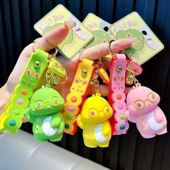 Lucky Glasses Dinosaur Keychain Raise Hand Dinosaur Lucky Dinosaur Pendant Men жёлтый