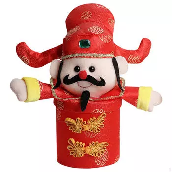 Lucky God Candy Box of Wealth Gift for Family Friends Year Decor Spring Festival красный