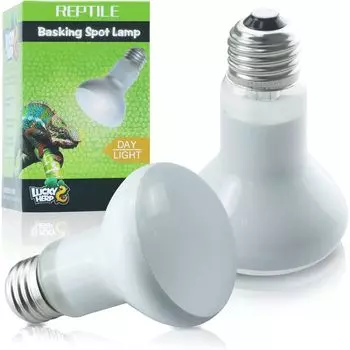 LUCKY HERP Reptile Light Sunglow 50W 2 шт., точечная лампа для обогрева рептилий, дневная концентрирующая УФА-лампа с широким спектром солнечного света для дневного времени