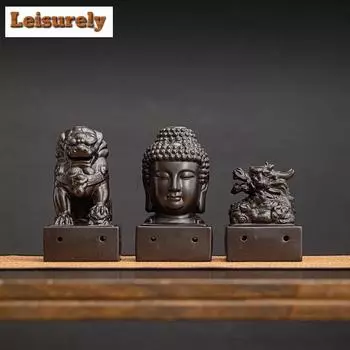 Lucky Kylin курильница китайский дракон нефрит печать держатель благовоний буддизм сандаловое дерево курильница чайная церемония ремесло украшение дома