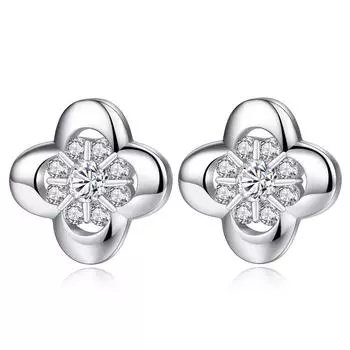 Lucky Leaf корейские серьги-гвоздики, серьги для девочек OL Simple Sweet Flower, серьги-гвоздики, украшения для ушей