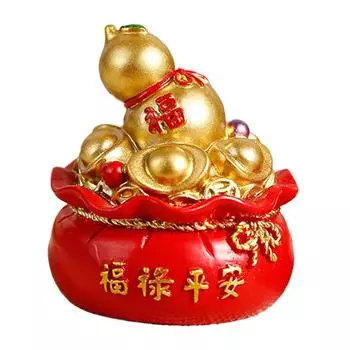 Lucky Money Bag Traditional Chinese Feng Shui Figurine Atrract Cake Dress Up