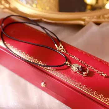 Lucky Pixiu necklace red pendant simple clavicle necklace for women красный