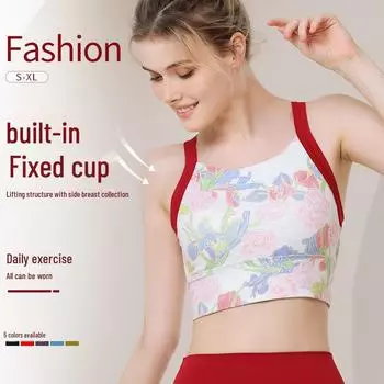 Lucky Red High-Intensive Women s Yoga Bra с фиксированной накладкой на грудь Medium