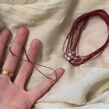 Lucky Red Rope Pink Pentagram Браслеты для женщин Дружба Регулируемая цепочка на руку со звездой Модные украшения Подарки Аксессуары OneSize