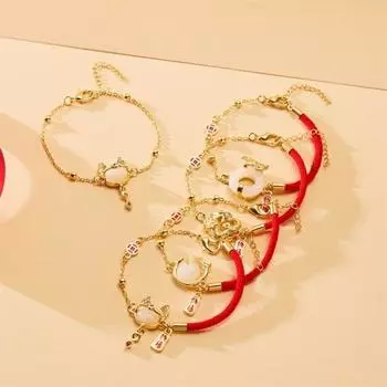 Lucky Red Rope Zodiac Dragon браслет для женщин и мужчин регулируемый браслет ручной работы из бисера 2024 Новый год ювелирные изделия подарок C