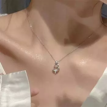 Lucky Star Рождественская елка Ожерелье Женское Легкое Роскошное Нишевое Премиум Чувство Ключичная Цепочка Рождественская елка Свитер Цепочка Подарок Для Подруги