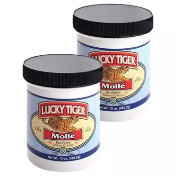 Lucky Tiger Brushless Shaving Cream Mole, 340.2g, 2 pieces