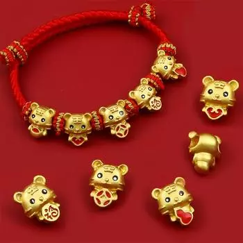 Lucky Tiger бусины Подвески из сплава Подвеска для браслета Лента для волос Изготовление ювелирных изделий своими руками Аксессуары 13x11mm 2pcs