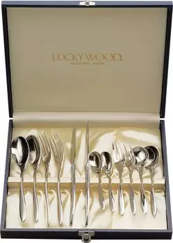 Lucky Wood Парный обеденный сервиз, серебро Marile 12шт.