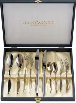 Luckywood Парный обеденный сервиз, серебро Leilia 10шт.