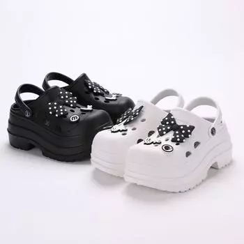 Lucyever 2024 Diy Hole Garden Shoes для женщин, тапочки, лето 2024, мягкие сандалии на толстой платформе, женские нескользящие пляжные тапочки 36-37