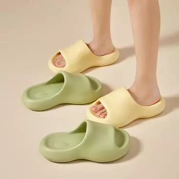 Lucyever 2024 Eva Platform Cloud Slippers Женские летние шлепанцы с толстой подошвой и подушкой Женские нескользящие мягкие шлепанцы Пляжные сандалии 36-37 розовый