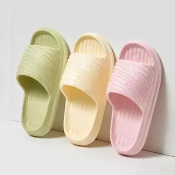 Lucyever 2024 летние мягкие тапочки-облака женские легкие нескользящие плоские шлепанцы женские удобные сандалии на платформе Eva женские 36-37 чёрный