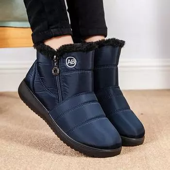 Lucyever Fashion водонепроницаемые зимние ботинки на молнии для женщин сохраняют тепло нескользящие зимние ботинки женские ботильоны больших размеров на платформе 36 красный