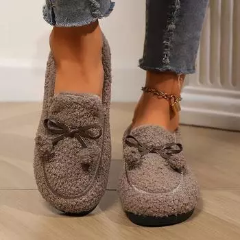 Lucyever меховые балетки хлопковые сапоги женские зимние новые повседневные туфли на плоской подошве из овечьей шерсти женские легкие нескользящие плюшевые туфли женские 36