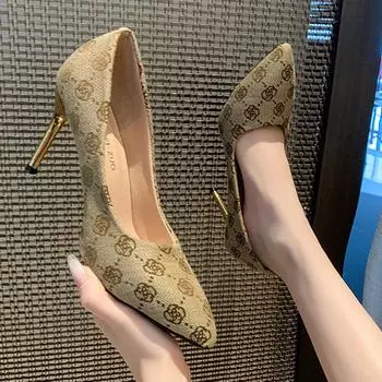 Lucyever сексуальные брендовые дизайнерские туфли на высоком каблуке женские туфли-лодочки с острым носком женские туфли на тонком каблуке для офиса женские 43 34