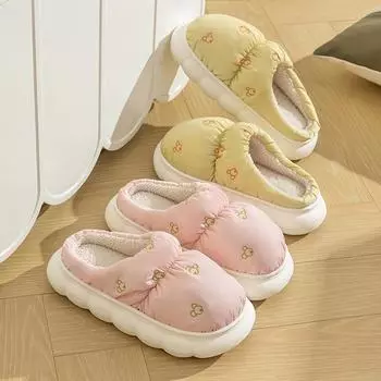 Lucyever водонепроницаемые плюшевые тапочки для женщин мягкая подошва теплая домашняя хлопковая обувь женская симпатичная принтованная платформа зимние домашние тапочки 36-37