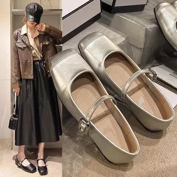Lucyever/женские сетчатые балетки на плоской подошве, удобная дышащая трикотажная повседневная обувь, женские лоферы больших размеров на мягкой подошве 40 серебряный