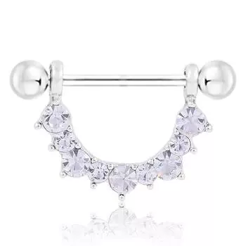 Люди Чао прокалывают европейское и американское U-образное бриллиантовое молочное кольцо для пары, секс-украшения белый