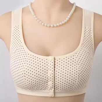 Люди среднего и пожилого возраста без стальных оправ Нижнее белье из мягкой ткани средней и тонкой вязки Бюстгальтер для сна большого размера Горошек 80C