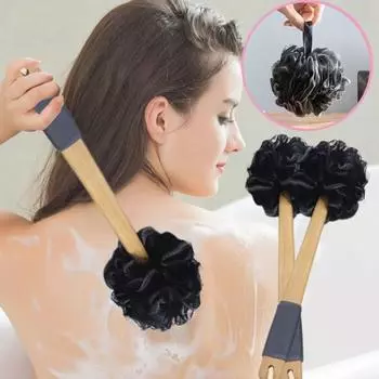 Люфа для ванны, легко повесить, гладкая пена, скребок для тела, губка с нескользящей ручкой для душа A