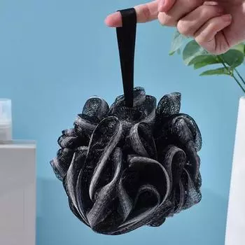 Люфа для ванны, легко повесить, гладкая пена, скребок для тела, губка с нескользящей ручкой для душа A