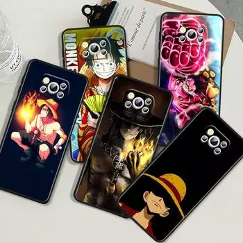 Luffy The O-ne P-iece для POCO C55 C50 C40 C3 F5 F4 F3 M6 M5 M4 M3 X5 X4 X3 GT Pro силиконовый черный чехол для телефона Poco X3 Pro