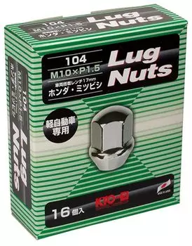 Lug Nuts M10 x KYO-EI [Quantity 16] [Bag Type, 17HEX] P1.5, 104-16P