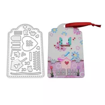 Luggage Card Frame Metal Silvery Stencil Embossing Cutting Dies For Diy Scrapbooking Paper Album Cards Making серебряный