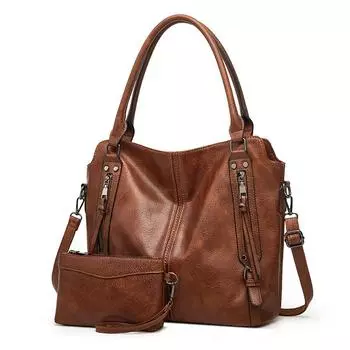 Luggage, Women s Bags, Retro and Fashionable Mother and Child Bags, Tote Bags, Simple Solid Color, Large-capacity Hand and Shoulder Bags чёрный