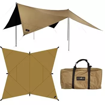 LUHANA брезентовый навес черного цвета с водонепроницаемым покрытием, водонепроницаемый, легкий (Песочно-бежевый)