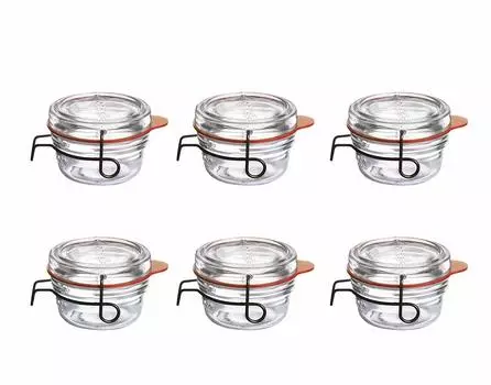 Luigi Bormioli Vacuum Storage Container Clear 80cc Lock Eat Terrine 80 LU62 Set of 6