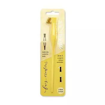Luis Creations Moblique Penholder Moblique Pen Holder Internal Storage Straight Oblique Lemon 2-in-1 (Lisbon (Yellow))