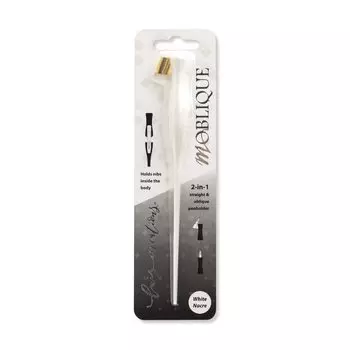 Luis Creations Moblique Penholder Moblique Pen Holder Internal Storage Straight Oblique 2-in-1 (White Nacre)