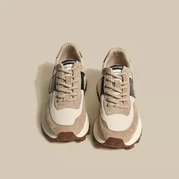 Luji настоящие вафельные туфли Forrest Gump женские осень 2025 новые европейские туфли на платформе повседневные спортивные туфли для папы прилив 35 хаки