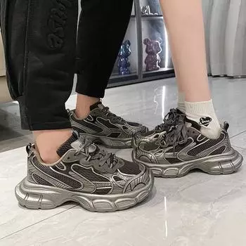 Luji пара Paris dad shoes женские 2024 новые модные кроссовки на толстой подошве нишевые повседневные спортивные кроссовки мужские 35 синий