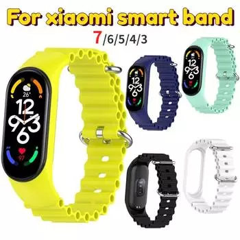 LUJING для Xiaomi Smart Band 7, мягкий силиконовый ремешок, сменный ремешок для умных часов, аксессуары, браслет, спортивный Correa Miband 3, 4, 5, 6, 7, ремешки для часов For Mi Band 3 4