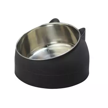 Лук для кормления кошек и собак, миска для кошек, кормушка для щенков, поднятая, нескользящая, наклонная, из нержавеющей стали