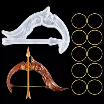 Лук и стрелы смола эпоксидная смола литье силиконовая форма с 10 резинками для изготовления DIY ремесла подарок домашний декор Cospl