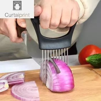 Луковая игла из нержавеющей стали, луковая вилка, овощерезка, нарезка фруктов, тендерер, нож для резки томатов, нарезка лука, нарезка фруктов, слайсер