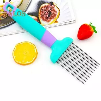 Луковая вилка, нескользящий универсальный портативный полезный держатель для лука с лимоном, картофелем и помидорами для ресторанов синий