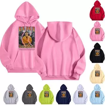 LULGI MANGIONEЖенская модная однотонная толстовка с длинным рукавом и круглым вырезом с принтом LuLgi L бежевый