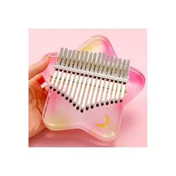 Lulu 17-клавишная акриловая красочная радужная калимба, розовая звезда, популярные корейские игрушки