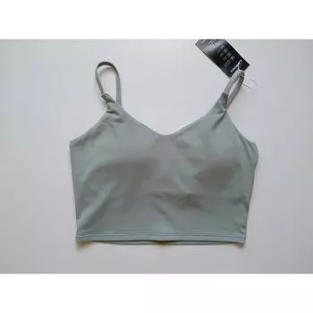 Lulu Double-Sided Sanding Quick-Drying High Elastic Belt Chest Pad Yoga Greyish green XL
