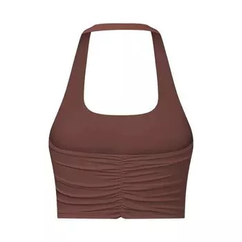 Lulu Halterneck Tube Top Sexy Fold Movement Intimates Coffee 8
