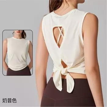 Lulu Loose Blouse Split Quick-Drying Exercise Yoga Clothes Milkshake White XL