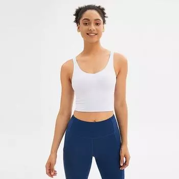 Lulu Same Yoga Clothes Vest Sports Bra U-Shaped Nude Feel Yoga Intimates Fitness Running Beauty Back Tops Daylight White S
